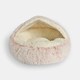 image 2 of OHS Fluffy Dome Pet Dog Cat Cave Nest Plush Bed, 45x45cm Pink | Blush Pink | S