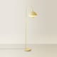 image 4 of ValueLights Tilly Pastel Yellow Arched Dome Shade Metal Floor Lamp | Yellow