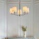 image 2 of Ortona Vintage Pendant 5 Light Bright Nickel White Fabric Shades
