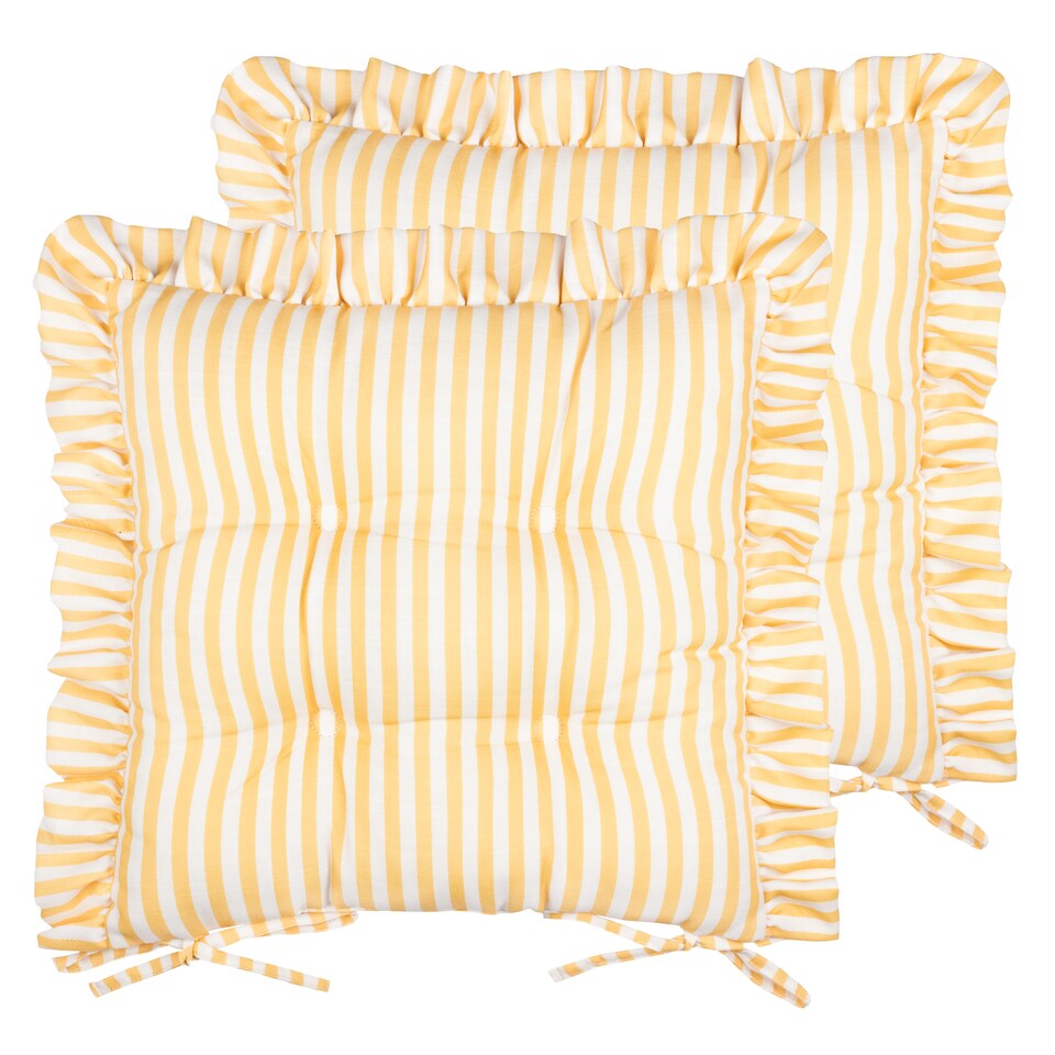 image 1 of Wylder Millie Ruffle 2 Pack Indoor Outdoor Seat Pads