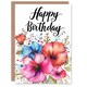 image 1 of Floral Watercolour Flower Bouquet Woman Her Birthday Card