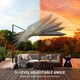 image 5 of Outsunny 3 x 3 m Cantilever Parasol, Square Patio Umbrella with Crank Handle | Grey | Dark Grey | 360L x 295W x 250H cm