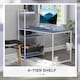 image 4 of HOMCOM Computer Desk Laptop Table w/4-tier Bookshelf  Metal Frame Black, White