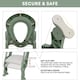 image 3 of Straame Toddler Toilet Ladder Seat- Portable Children Potty Training Chair (Green - White)