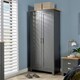 image 3 of Wardrobe 2 Door Bedroom Furniture Clothing Storage Oak Top Wooden Unit Grey