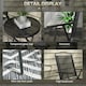 image 8 of Outsunny Bistro Set Folding Chairs & Coffee Table for Balcony, Black Black | Black