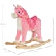 image 5 of HOMCOM Kids Plush Rocking Horse Ride On Unicorn with Sound Moving Mouth Wagging Tail Children Rocker Toy Gift 3-6 Years Pink
