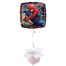 Spider-Man Square Foil Helium Balloon - Inflated Balloon in a Box