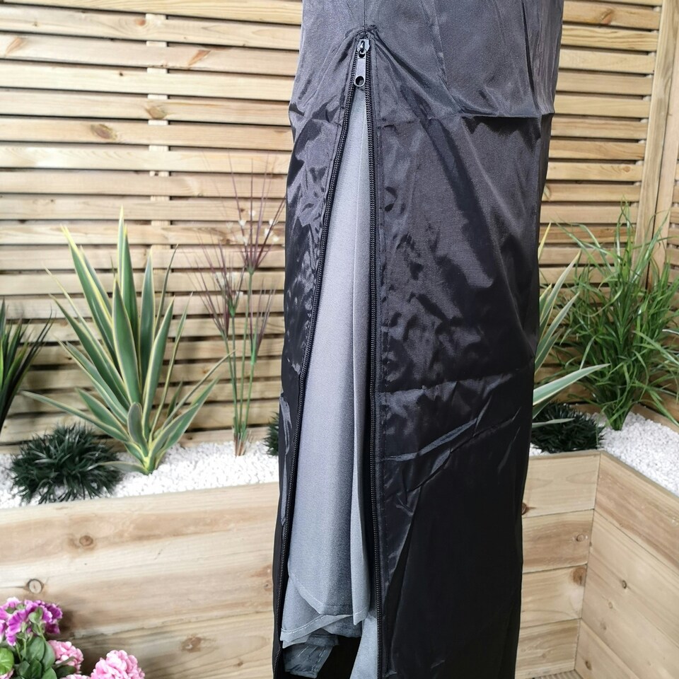 image 1 of 3m Waterproof Cover for Hanging Banana Cantilever Garden Parasol in Black Black