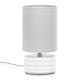 image 2 of ValueLights Kaia Grey and White Etched Ceramic Table Lamp with a Fabric Lampshade Bedside Light - Bulb Included