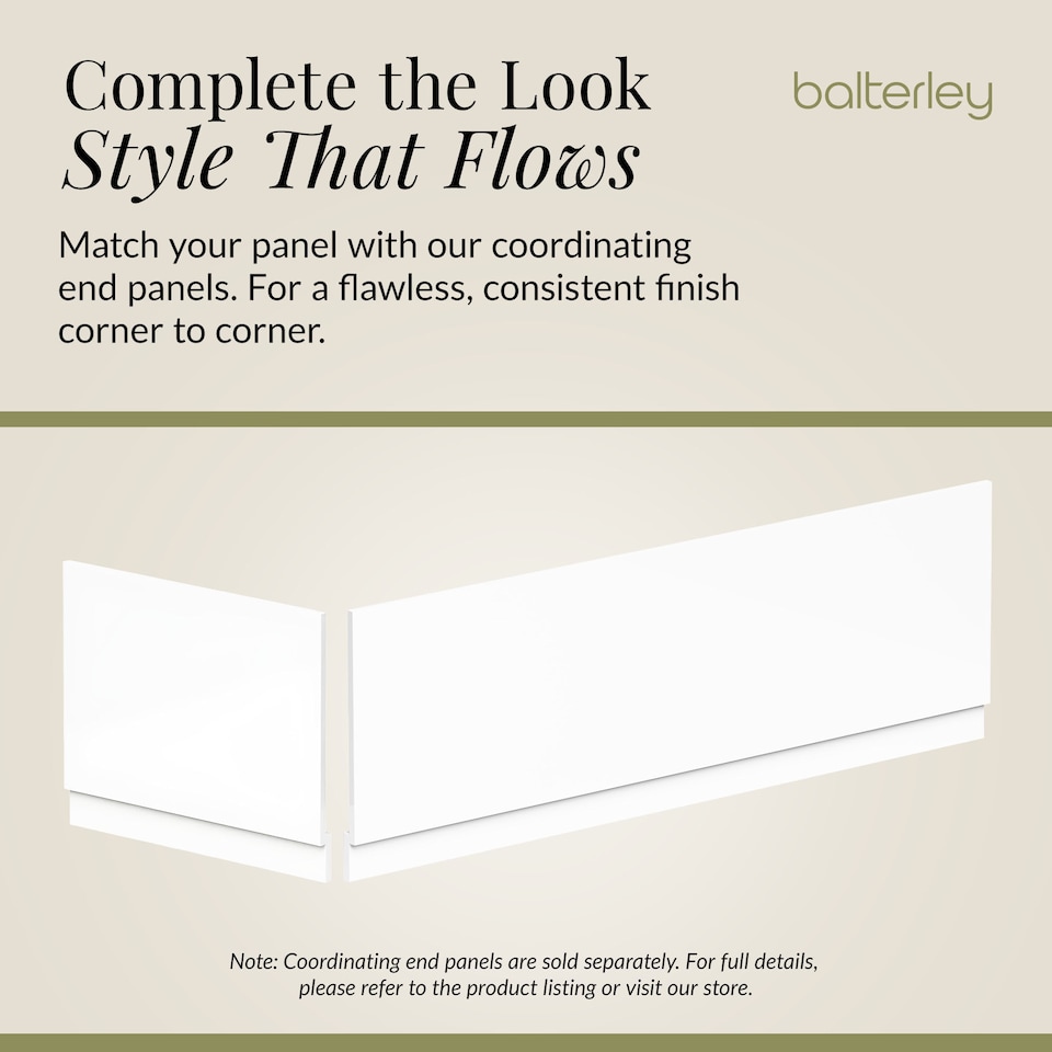 image 1 of Balterley MDF Front Bath Panel & Plinth | White | Gloss White | 1