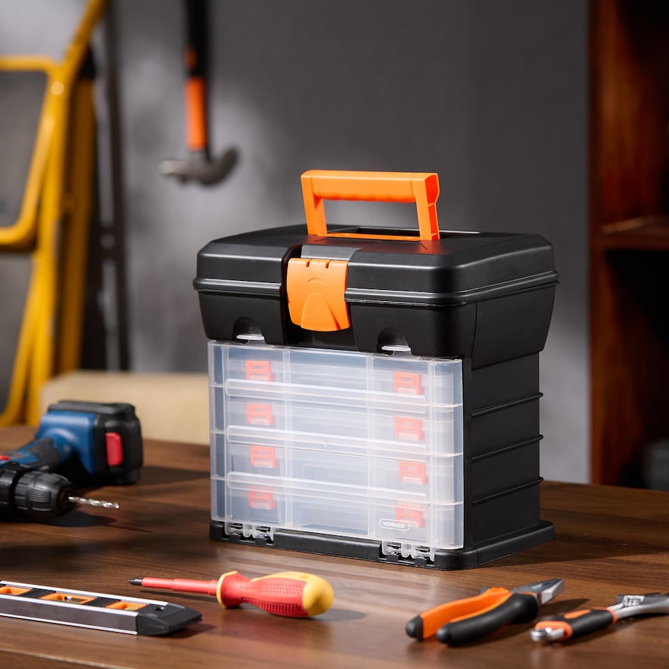 image 1 of VonHaus Multi-purpose Utility Tool Box with 4 Removable Trays