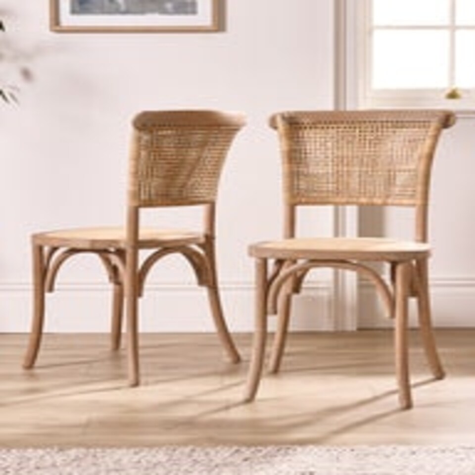 image 1 of Set of 2 Wicker Dining Chairs N/A