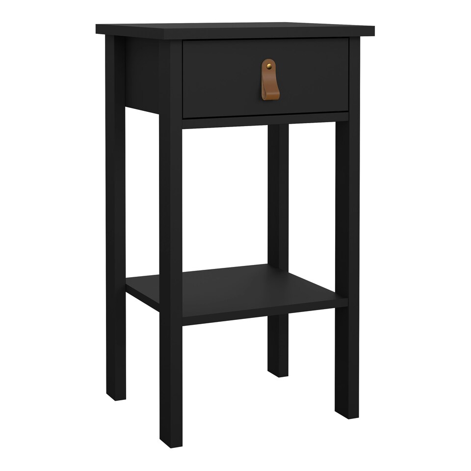 image 1 of Barcelona Bedside Table with 1 Drawer in Matt Black