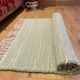 image 2 of Hush Hand Loomed Soft Rug in Muted Colours - Cotton - L60 x W90 cm - Pale Green