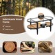 image 4 of COSTWAY 2-Tier Coffee Table Rattan Center Table with Storage Black
