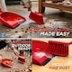 image 3 of Colour Coded Dustpan and Brush Sets Wide Plastic Dustpan with Rubber Lip and Soft Bristle Brush