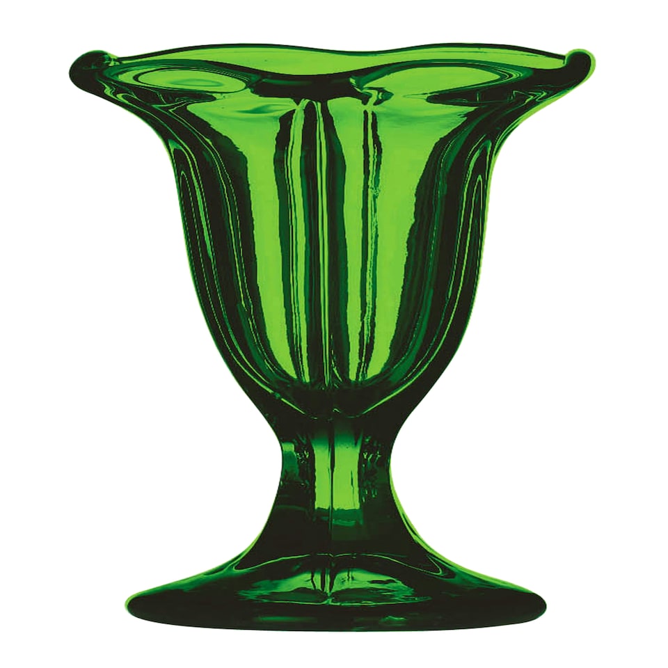 image 1 of Green Glass Coloured Sundae Dish Green