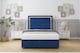 image 1 of Sloomy Sofia Gold Navy Plush Divan Bed With Mattress 2 Drawers Left Side With 54" Floor Standing Headboard & 12" Matching Footboard 5' King | Blue | Navy | King | 1