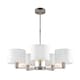 image 1 of Daley 5 Light Multi Arm Ceiling Pendant Matt Nickel, Vintage White Silk Effect, E14