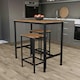 image 5 of Vida Designs Roslyn 2 Seater Bar Table Set 3 Piece Dining Table & Stools, Dark Wood