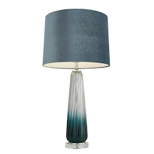 Alura Tapered Blue Ombre Glass Table Lamp Blue