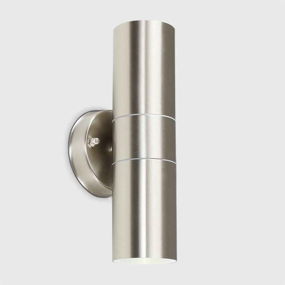 image 1 of ValueLights Up Down Silver Stainless Steel Outdoor Security Wall Light