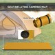 image 3 of Outsunny Self-Inflating Single Sleeping Pad Air Bed with Carry Bag, Khaki