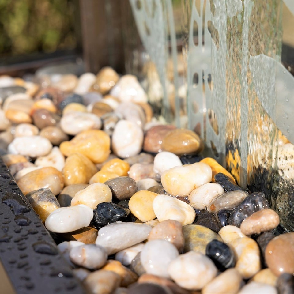 image 1 of Lamego Bamboo Mirror Water Feature with Lights 180cm