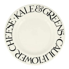 Dinner Plate: 1 x 27cm Emma Bridgewater Dinner Plate Plate Black Toast Caulifower Cheese, Ceramic White