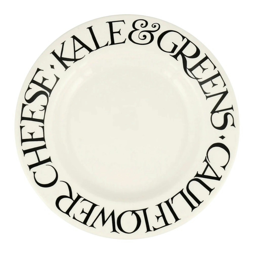 image 1 of Dinner Plate: 1 x 27cm Emma Bridgewater Dinner Plate Plate Black Toast Caulifower Cheese, Ceramic White
