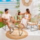 image 2 of Neo Natural 4 Piece Wicker Bamboo Style Garden Sofa, Table & Chairs Set