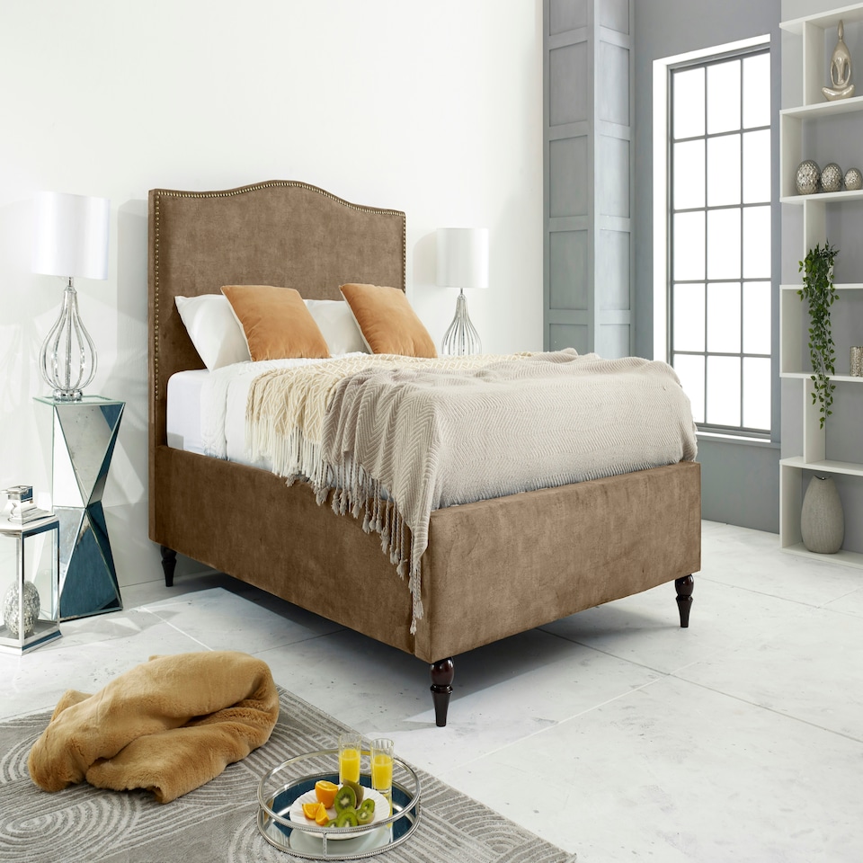 Venezia Marble Double Bed Frame - Stone