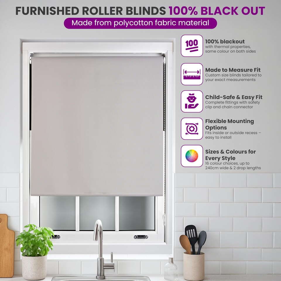 image 1 of Made to Measure Blackout Roller Blind | Standard Fittings