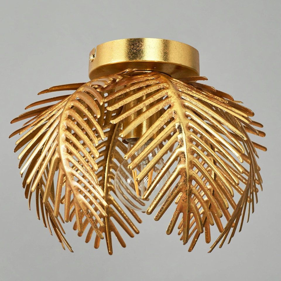 image 1 of BHS Brookby 1 Light Flush Ceiling Light, Satin Brass