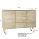 image 4 of Light Gold Extra Large Sideboard 3 Drawers And 2 Doors - Solid Mango Wood - L40 x W160 x H85 cm | Brown
