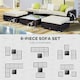 image 5 of Outsunny 6 Pieces Rattan Furniture Set Conservatory Sofa Deluxe Wicker Garden