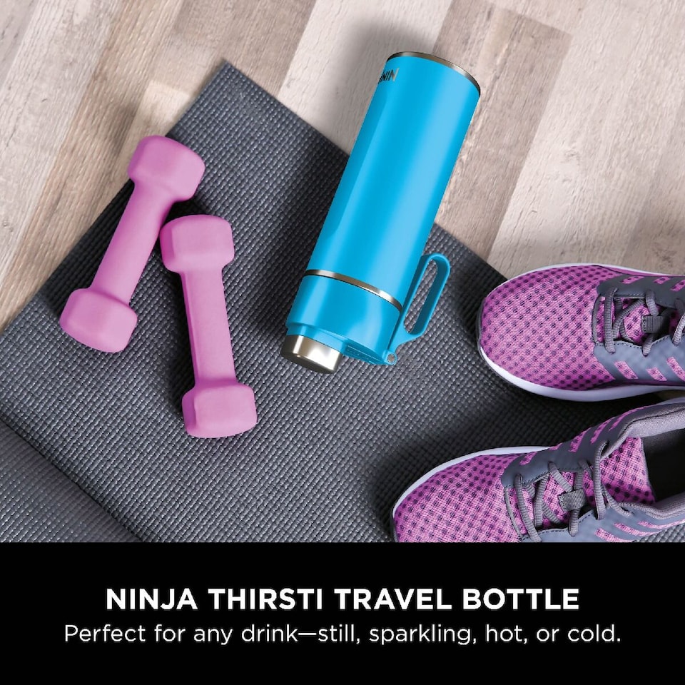 image 1 of Ninja Thirsti 530ml Travel Bottle Tropical Blue DW1801EUUKSB