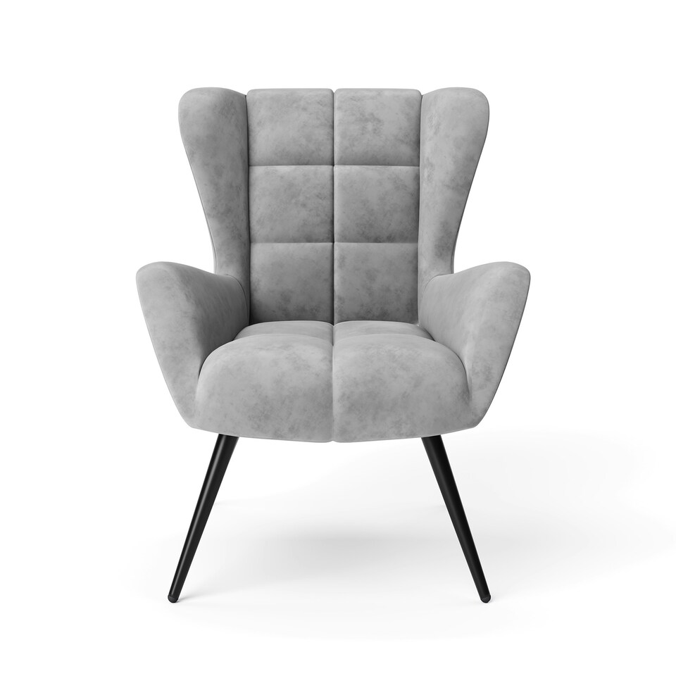 image 1 of Dalton Accent Chair in Velvet Grey | Grey | Grey | One Size