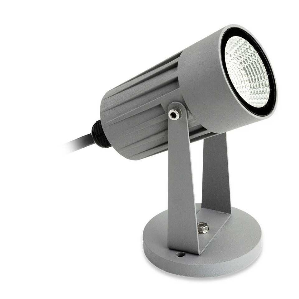 image 1 of LED 1 Light Outdoor Wall Light & Spike Spot Silver IP44