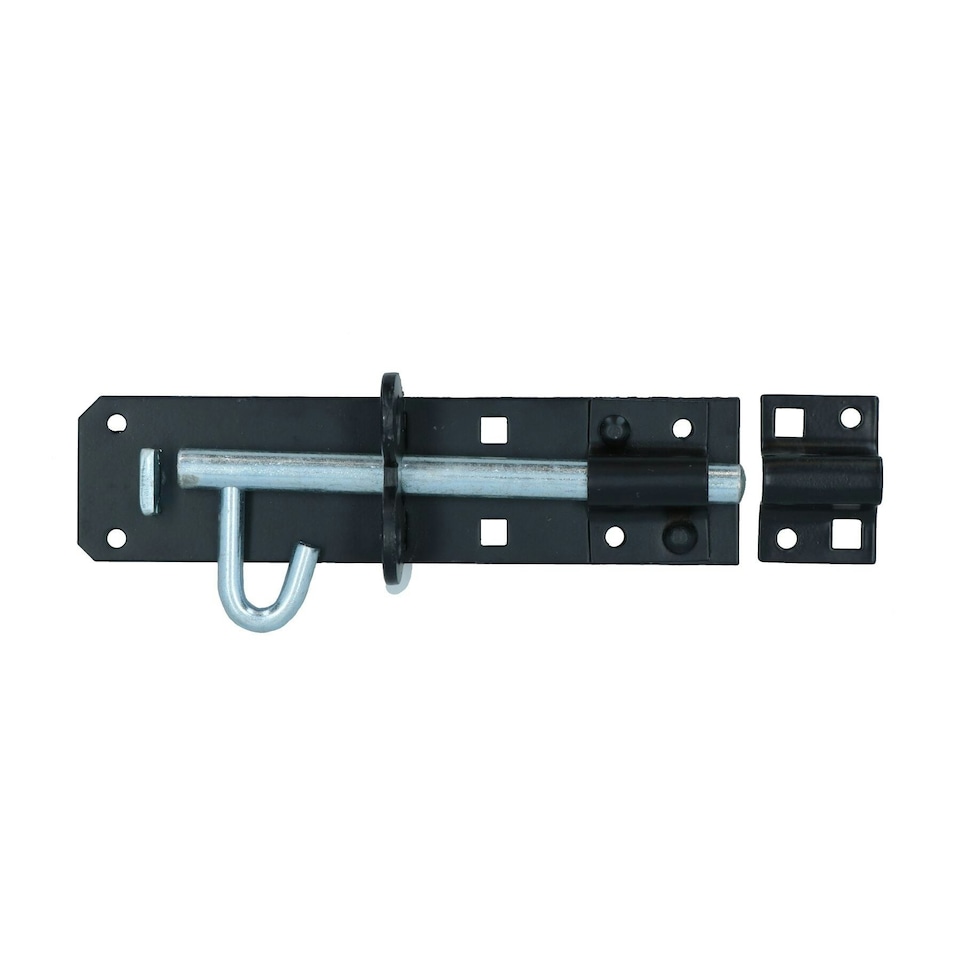 image 1 of 6" (150mm) Brenton Slip Bolt Padbolt Slide Latch Lock Catch Sheds Gates Black