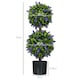 image 5 of HOMCOM Set of 2 Decorative Artificial Plants Ball Trees with Lavender Flowers in Pot Fake Plants for Home Indoor Outdoor Decor, 70cm, Green