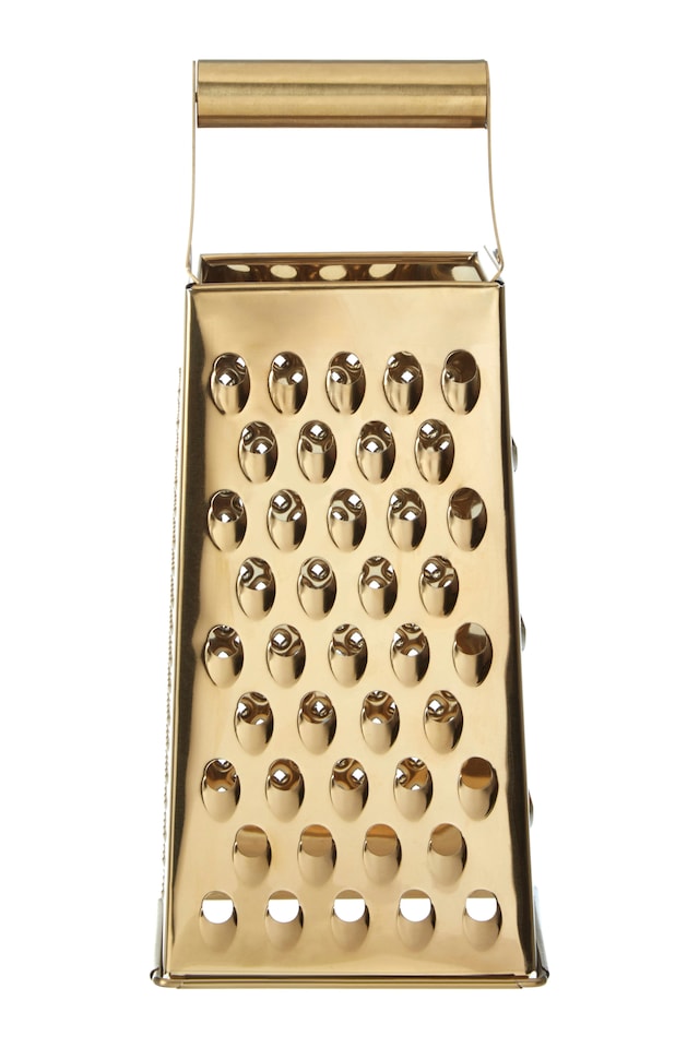 image 1 of Interiors By Premier Large Gold Finish Grater,Kitchen Shredder,Gold-Toned Stainless Steel Grater,Kitchen Food Slicer For Cheese