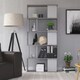 image 5 of Maze Open Bookcase 4 Shelves in Concrete and White