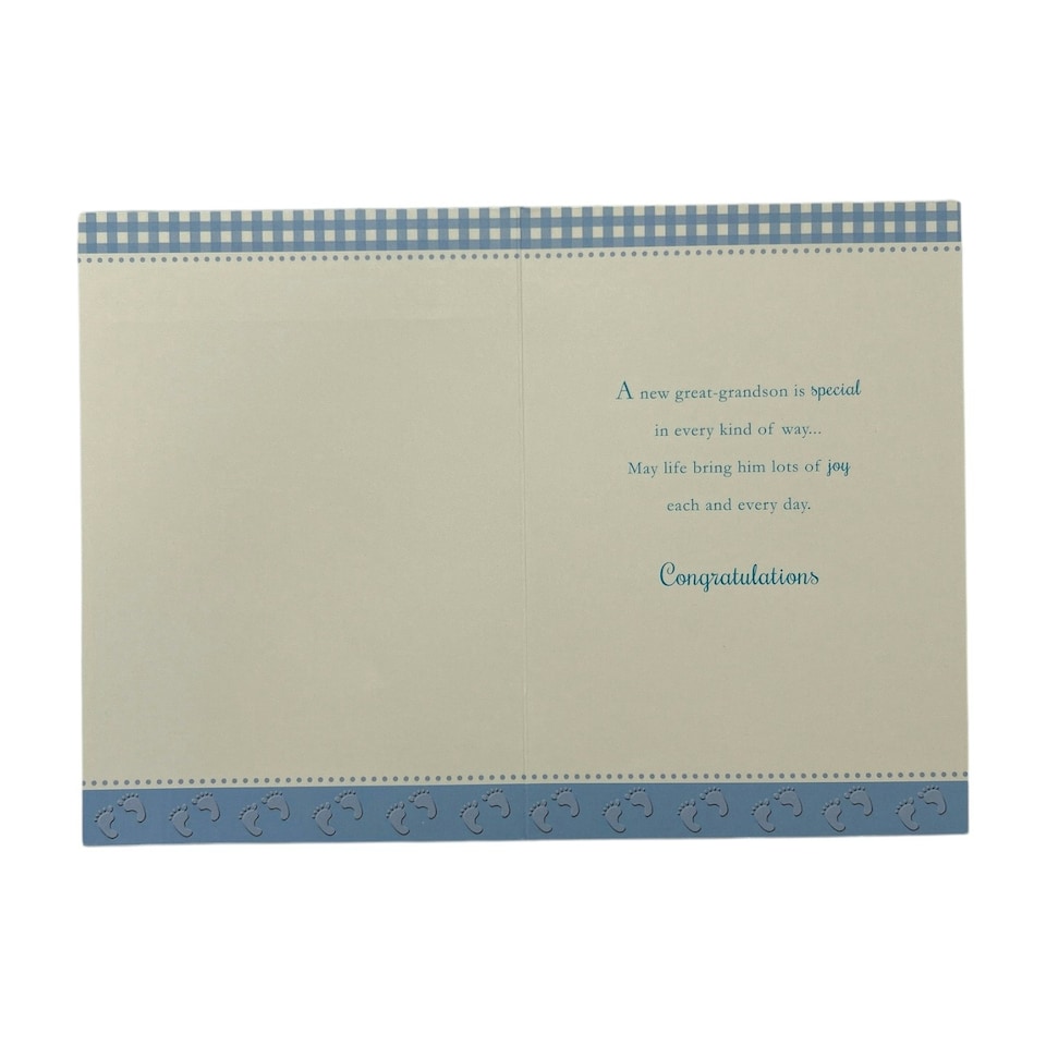 image 1 of On Birth Of New Baby Great Grandson Traditional Design Congratulations Card