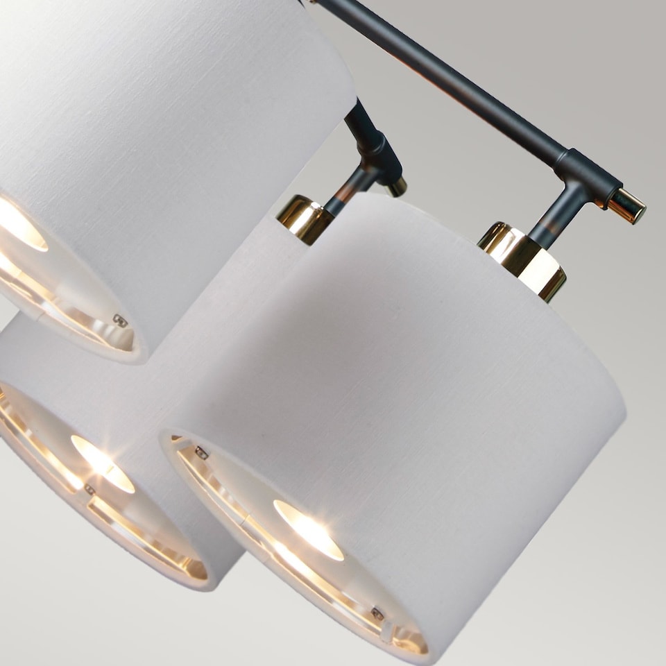 image 1 of Balance 5 Light Multi Arm Pendant Ceiling Light, Black, Polished Nickel