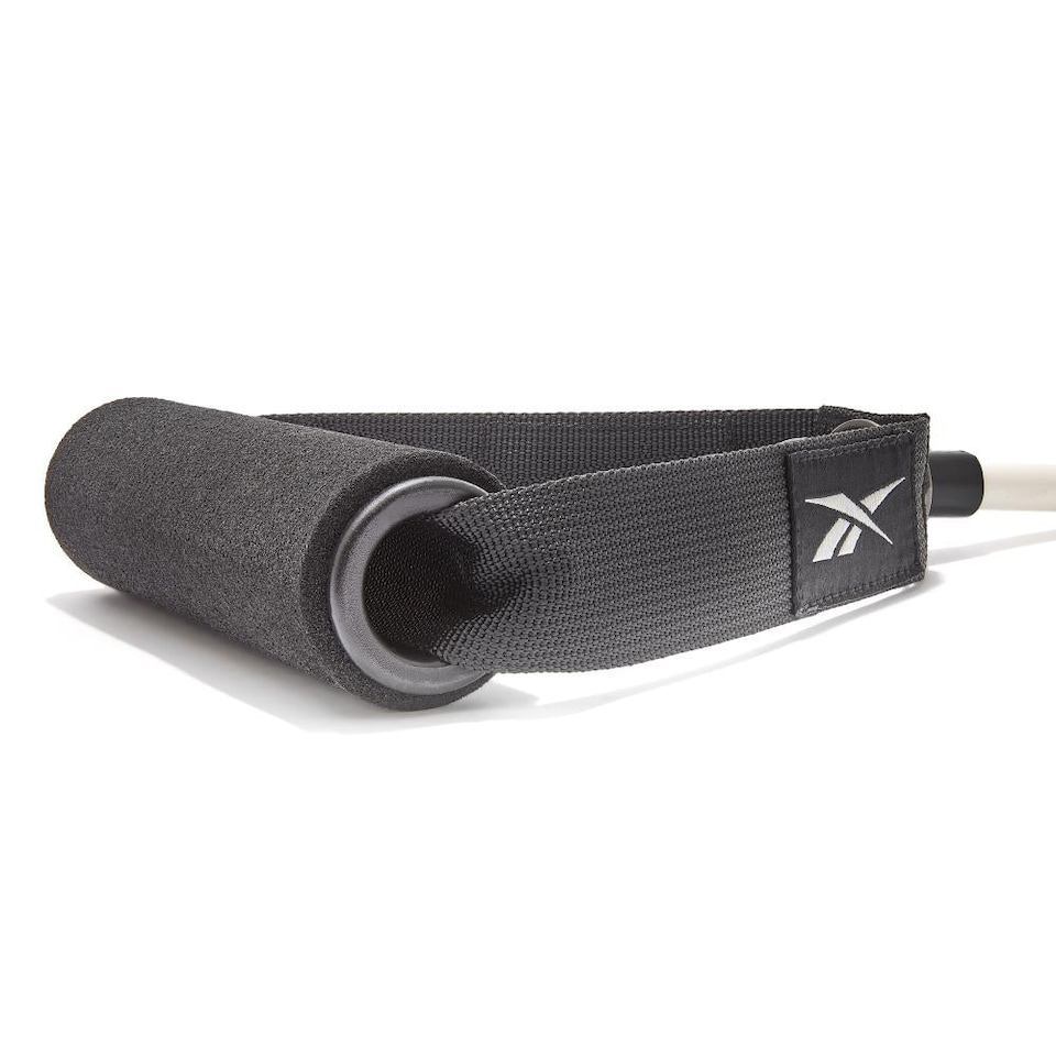 image 1 of Reebok Resistance Tube — Light Portable TPR Exercise Band with Foam-Padded Handles | Multi | Light
