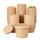 image 1 of ECONX 12oz Disposable Soup Containers with Lids Paper Bowl Takeaway Tubs for Hot or Cold Food 25pc