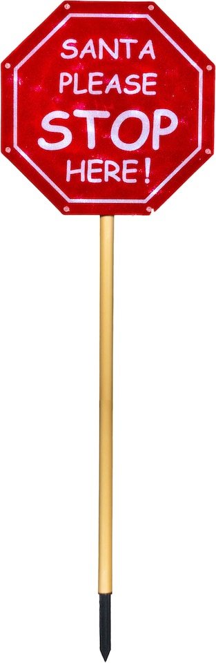 image 1 of Outdoor LED Santa Stop Here Sign, Inc Timer