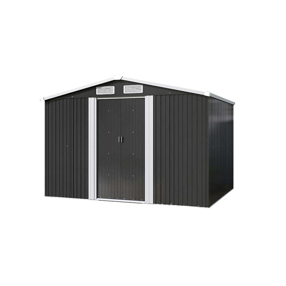 image 1 of Living and Home Large Garden Storage Shed - Black 257 x 205 x 177cm | Black